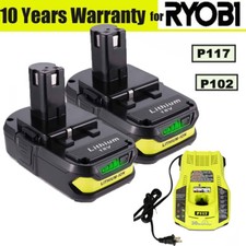 2PACK 3.6Ah For RYOBI 18V Battery /Charger One Plus High Capacity P109 Lithium
