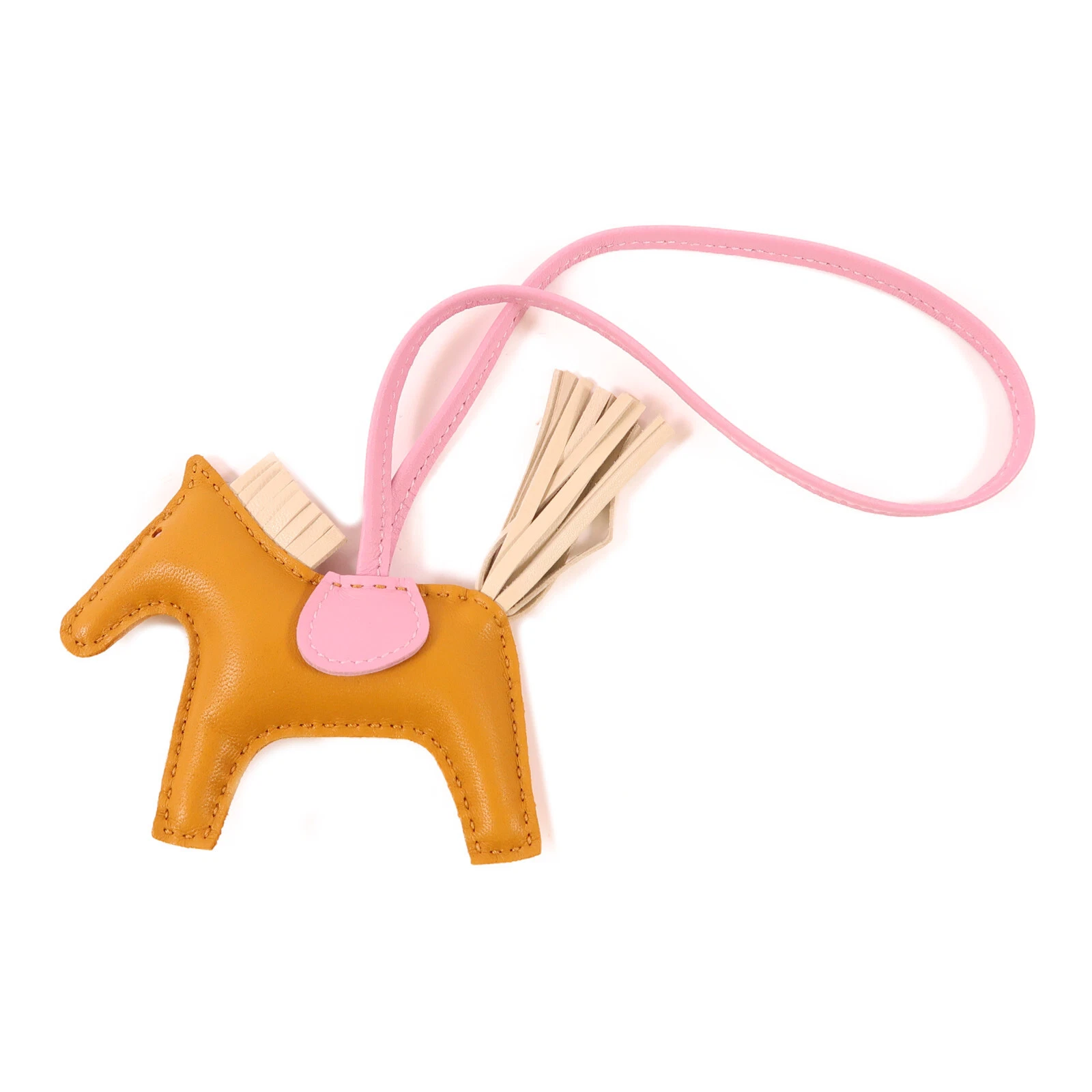 HERMÈS HERMES Rodeo PM Charm Strap Pelle Veloce Sesamo Malva Sylvestre Marrone Rosa