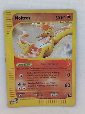 Moltres 21/144 Skyridge Reverse Holo Rare Pokemon TCG Nintendo Legendary Trio