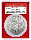 2020 (S) $1 American Silver Eagle PCGS MS70 San Francisco Struck Emergency Issue