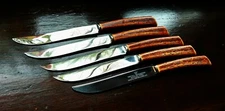Vtg 5 Piece Regent Sheffield Bakelite Royal Stagg Faux Antler Steak Knives NIB