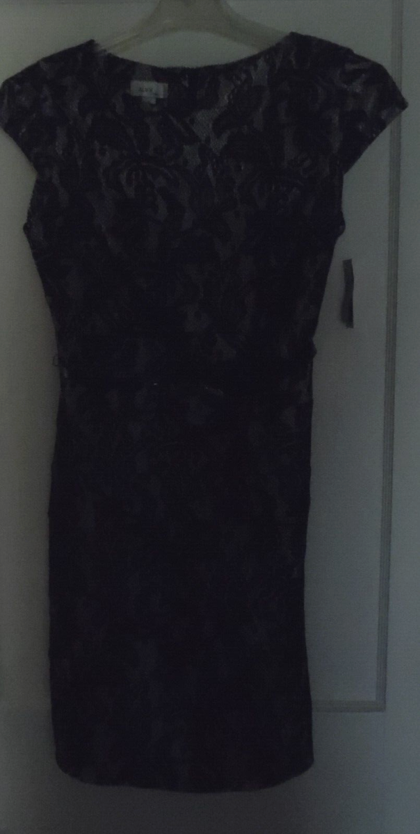Black Lace Dress Lined with Belt by Alyx from JCPenney Size 16 NEW
