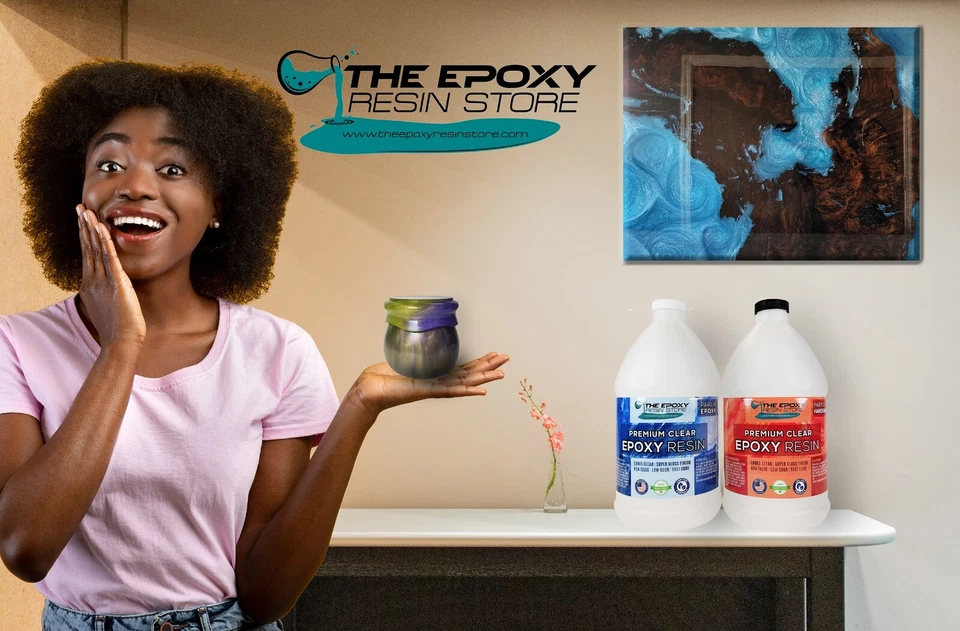 Loja de resina epóxi, kit de duas peças, fácil mistura, artesanato, epóxi de mesa - kit de 1 gal - Imagem 4 de 4