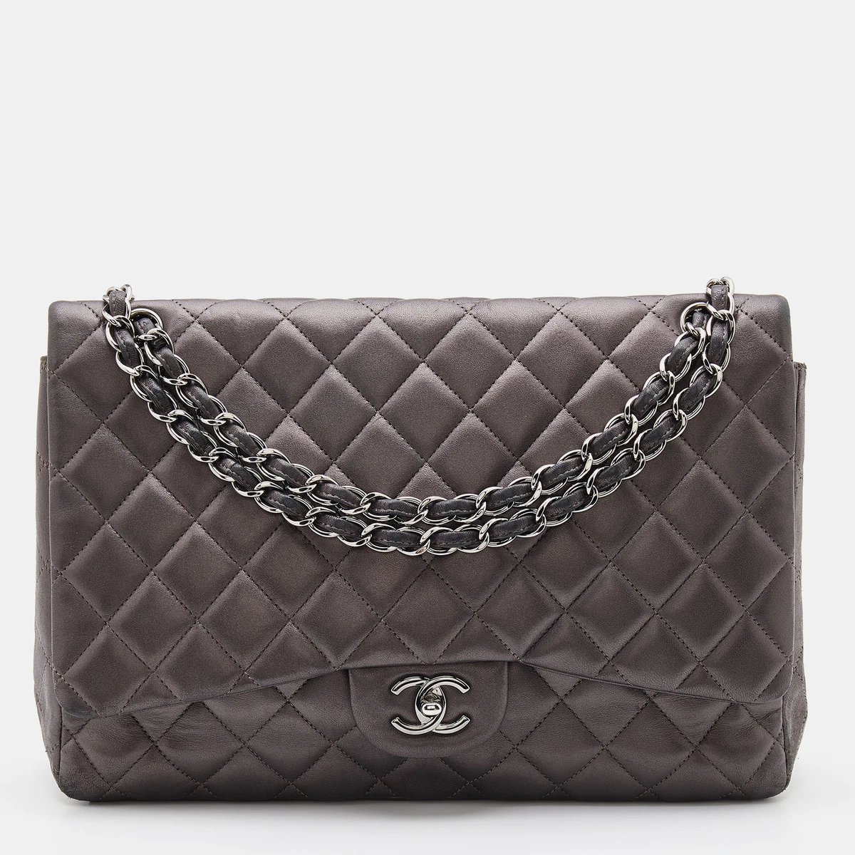 Chanel Black Caviar Leather Maxi Classic Double Flap Bag