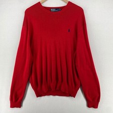 POLO RALPH LAUREN Sweater Mens XL Pima Cotton Jumper Long Sleeve Pullover Red