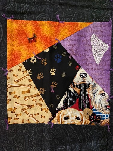 Handmade Quilt Throw Lap Blanket Dog Patchwork With Puppy Buttons Soccer World💗 - Picture 3 of 6