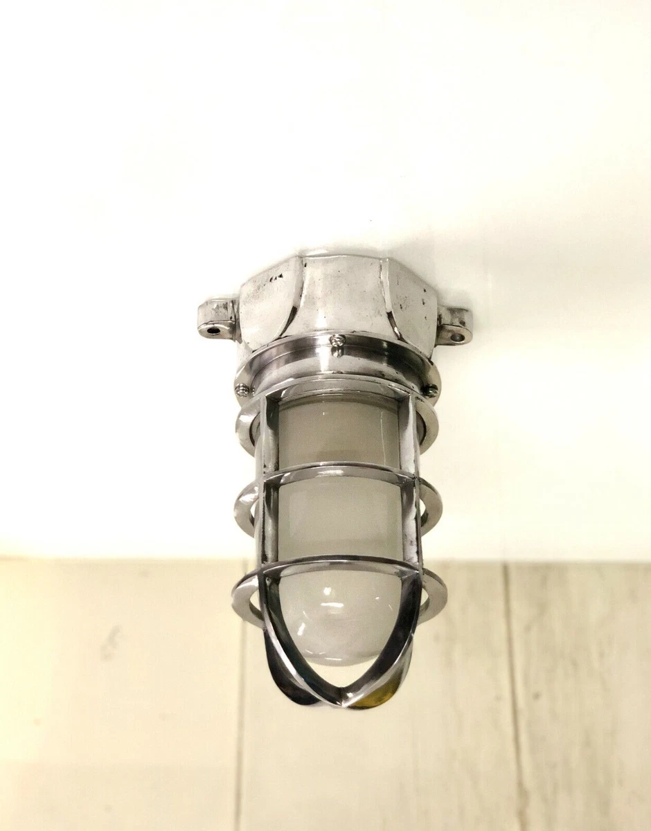 Marine Style Solid Aluminum Metal Bulkhead Antique Light White