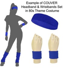 COUVER - Athletic Sweatbands Set Headband  2PCs Wristban  for Sports