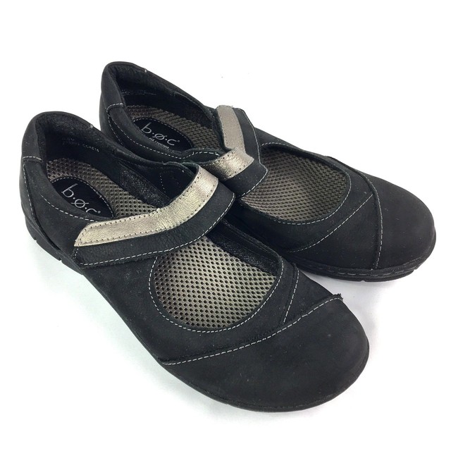 BOC Born Concept Womens Black Leather Mary Jane Slip On Loafers Shoes Size 8.5 M | eBay