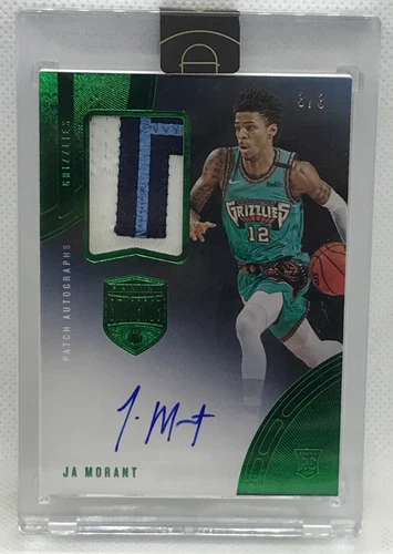 2019-20 Panini EMINENCE JA MORANT Rookie Patch Auto Emerald #3/3 encased!