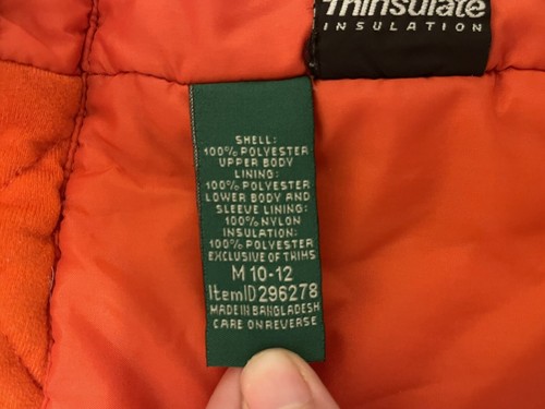 LL Bean Kids Winter Jacket/Raincoat Medium 10-12 Blue,Orange - Picture 8 of 9