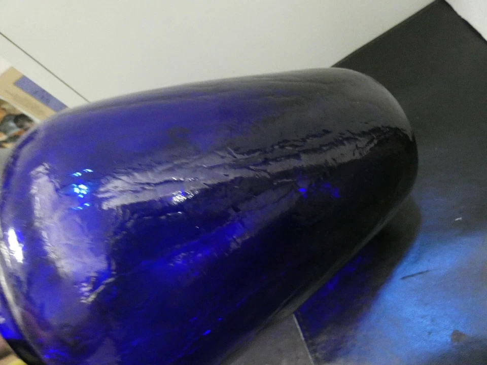 (5006) WMF Spirits Vase blaues Craqueleglas mit Metallmanschette neuw. in OVP - Bild 3 von 4