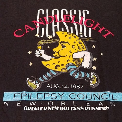 New Orleans Candlelight Classic Run T Shirt L Nos Vinatge 80s Marathon Race Tee - Picture 2 of 8