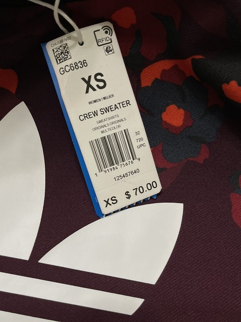 Women's Size M adidas X Her London Studios Floral Crewneck Sweater GC6836  for sale online | eBay
