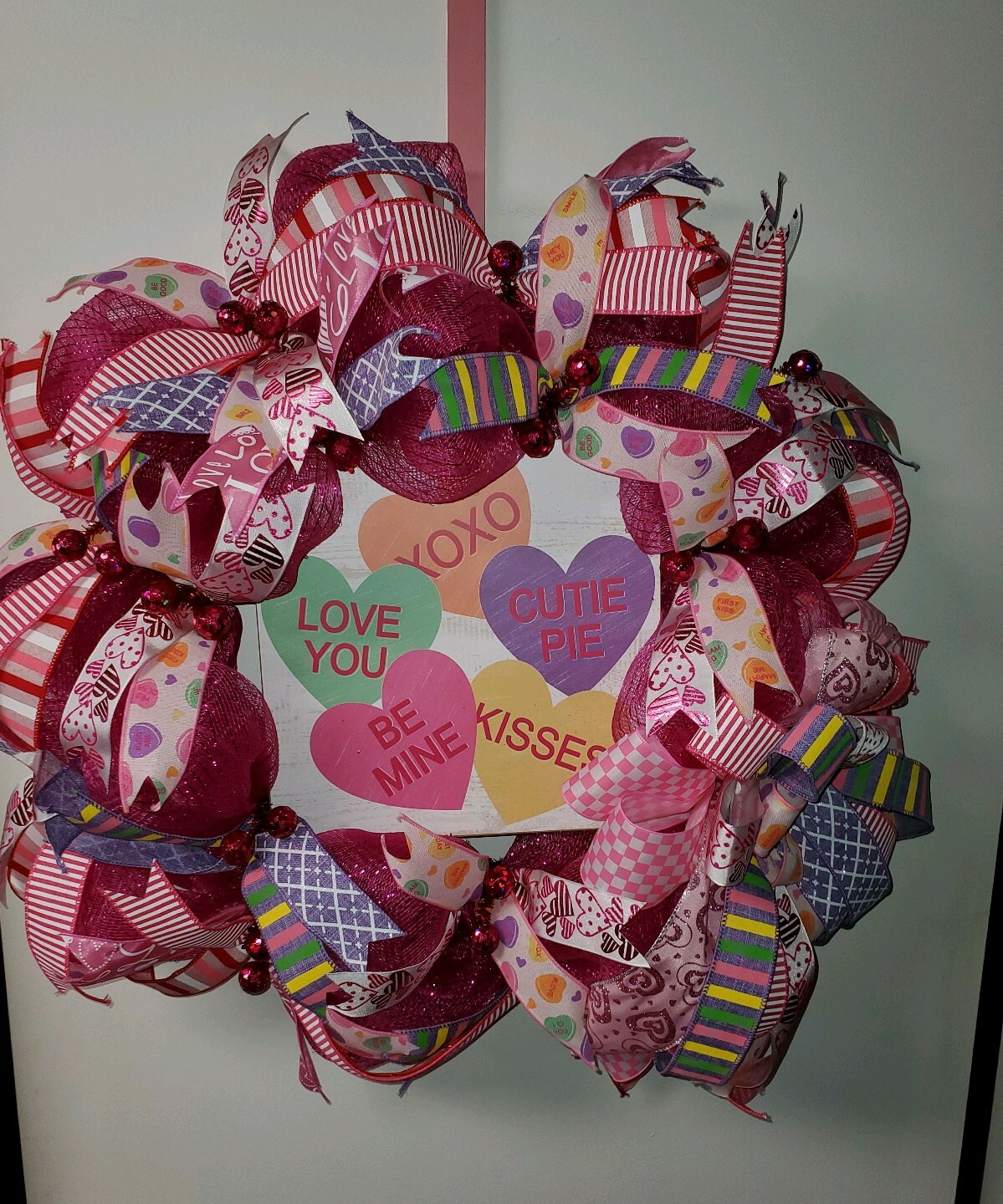 conversation heart wreath