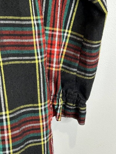 Crewcuts J Crew Holiday Christmas Plaid Girls Nightgown Pajamas Black Ruffle 12 - Picture 3 of 8