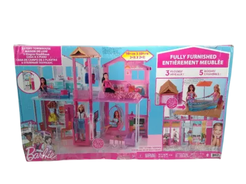 Barbie Doll House Playset, 3-Story Townhouse DAMAGED PACKAGING