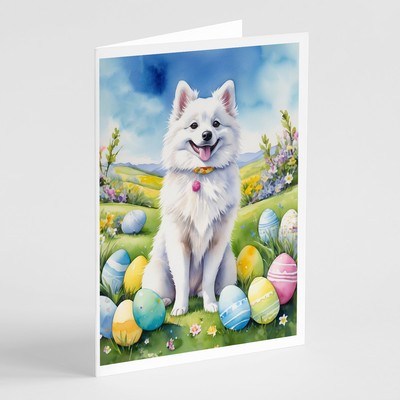 American Eskimo Easter Egg Hunt Greeting Card Envelope Pack 8 DAC4927GCA7P