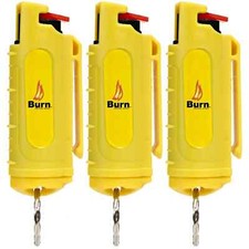 Burn 3 Pack Pepper Spray 1/2oz Police Strength Self Defense Keychain OC Yellow