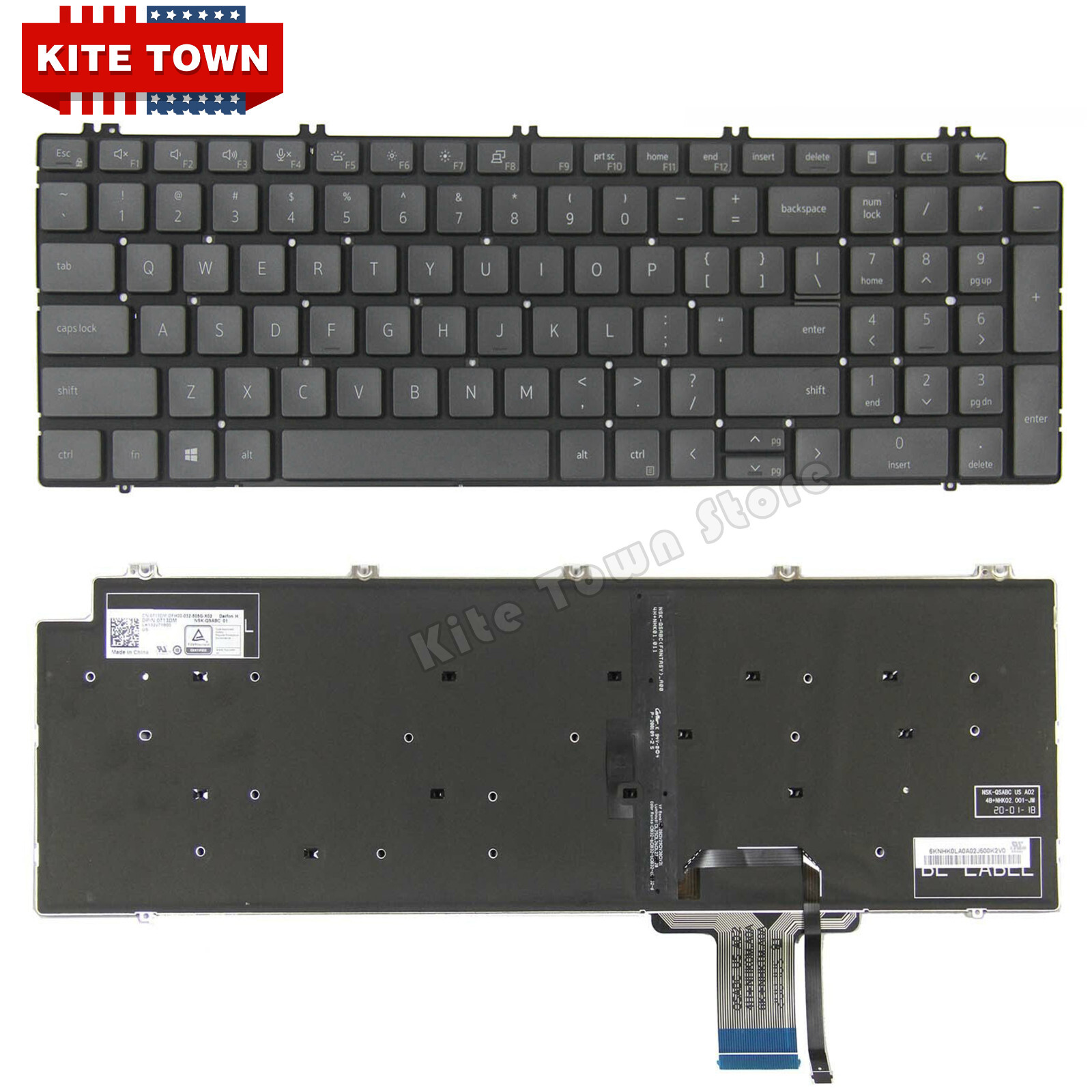US Backlit Keyboard for Dell Precision 7750 7550 7760 7560 Series ...
