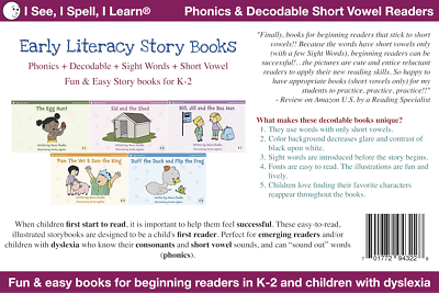 LEVEL B - Phonics, Sight Words, Short Vowel, Decodable Storybooks