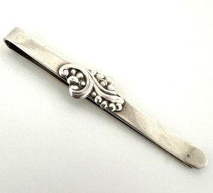 Antique Silver Tie Bar Art Nouveau Art Deco Circa 1920 Mens Accessory