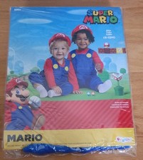 Super Mario Infant Halloween Costume 6-12 mos Jumpsuit and Hat Cosplay Brand New