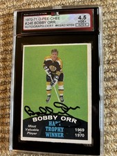 1970-71 O-Pee-Chee #246 Bobby Orr Autographed Hart Trophy Winner Card