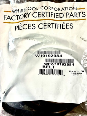WHIRLPOOL FACTORY CERTIFIED WASHER BELT WPW10192984  W10192984