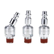 3-Pack 1/4 Inch Swivel Air Tool Fittings, 360&deg; Rotatable 1/4'' Industrial Plugs,