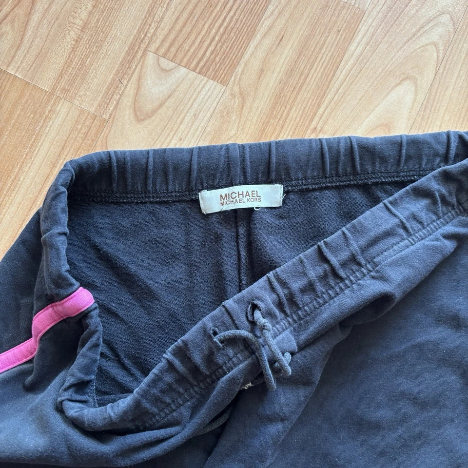 Pantalones deportivos vintage Y2K para mujer Michael Kors a rayas negros y rosas tiro medio ¡Talla 30! Foto 4 de 4