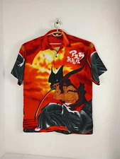 Vintage DTEK Sport Samurai Anime Shirt Mens Button Up Camp Graphic Sz XL