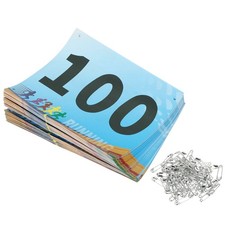 Running Bib Numbers 7x6 Inch, 1-100 Race Competitor Number, Multicolor