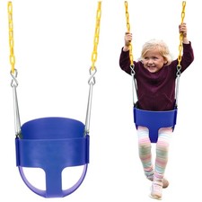 Heavy-Duty Blue Swing Seat for Children  Coated Chains