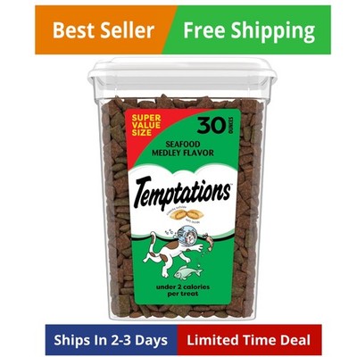 Cat Treats, Classic Crunchy and Soft Cat Treats, Seafood Medley Flavor, 30 oz...