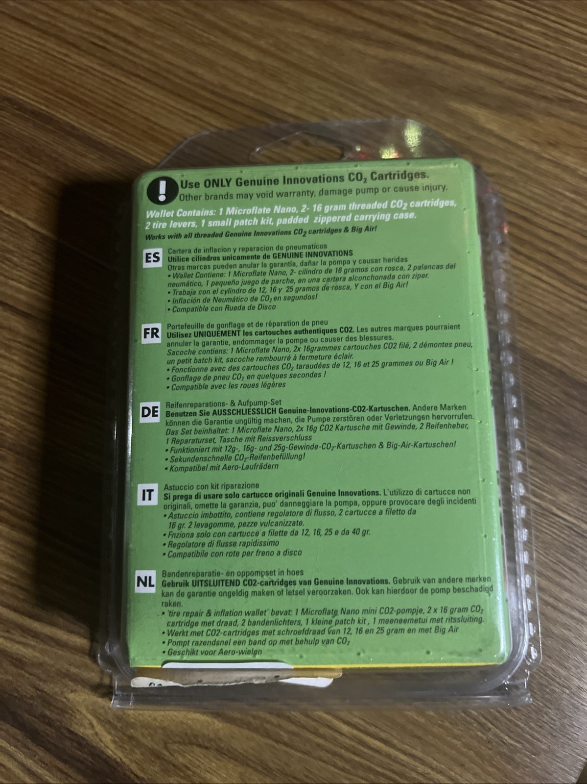 Genuine Innovations tire repair & inflation wallet NEW