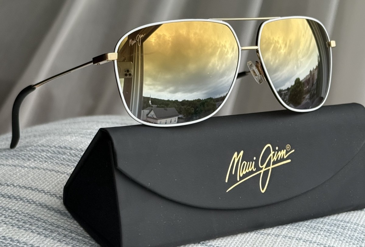 Maui Jim Kami MJ 778 05C White + Gold Frame, Dual Gold to Silver