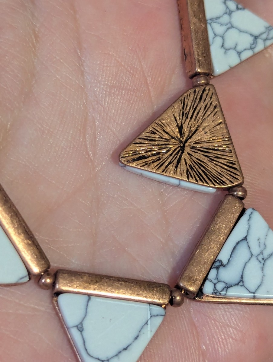AO7 - Faux White Turquoise Copper Toned Mid Western Triangle