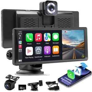 4K Front & 1080P Rear Dash Cam- Phone Screen Projection For Carplay Android Auto