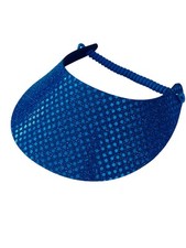 PICKLEBALL MARKETPLACE - Fabric Foam Visor - No Headache -"Royal Blue Glitz"