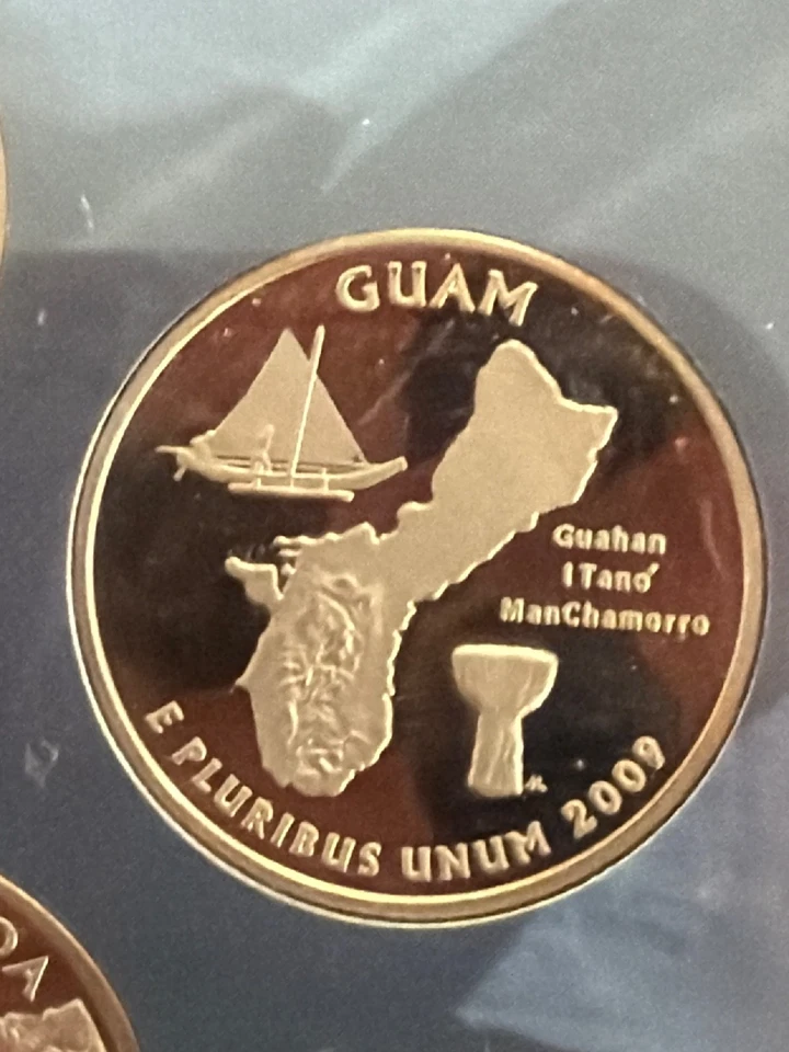 2009 S Proof Silver (6) State Quarter set, NMI,DC,USVI, Samoa, Guam - Image 2 of 4