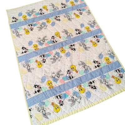 ヴィンテージ トゥイーティー ブランケット Vintage 90s Baby Looney Tunes Quilted Crib Blanket Bugs Silvester