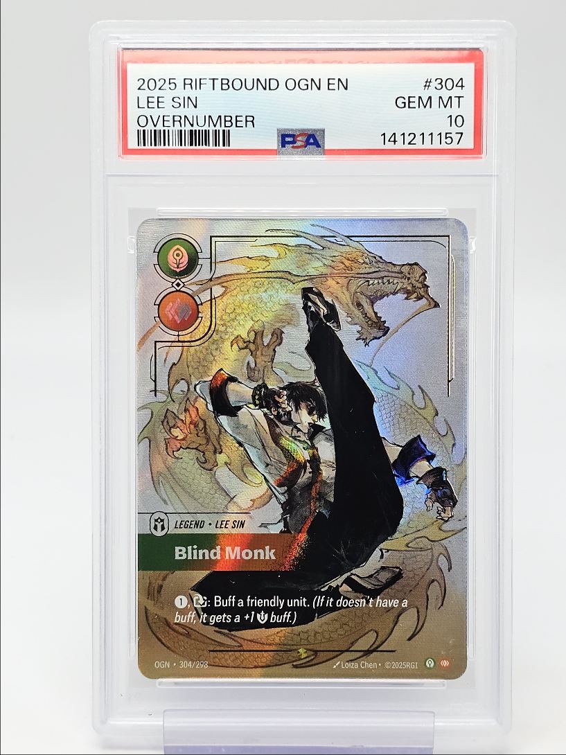 LEE SIN 2025 LEAGUE OF LEGENDS RIFTBOUND OVERNUMBER PSA 10 Q1980