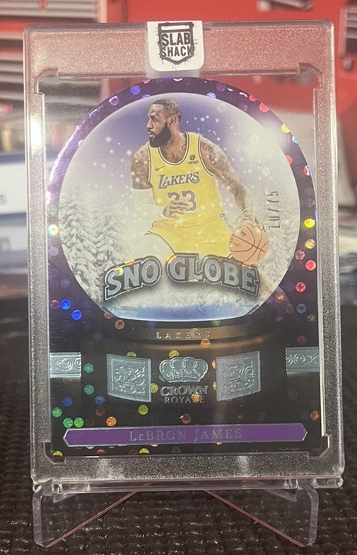 LEBRON JAMES 2023-24 CROWN ROYALE SNO GLOBE DIE CUT BLUE LAKERS /75 