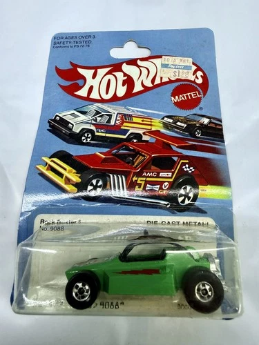 VINTAGE 1975 Hot Wheels Green Rock Buster Die-Cast No 9088, Blue Card NM