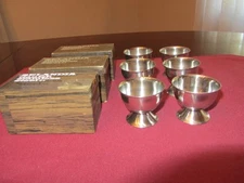 SET of 6 Selandia Danish Stainless Steel EGG CUP Holders Made in Denmark NEW