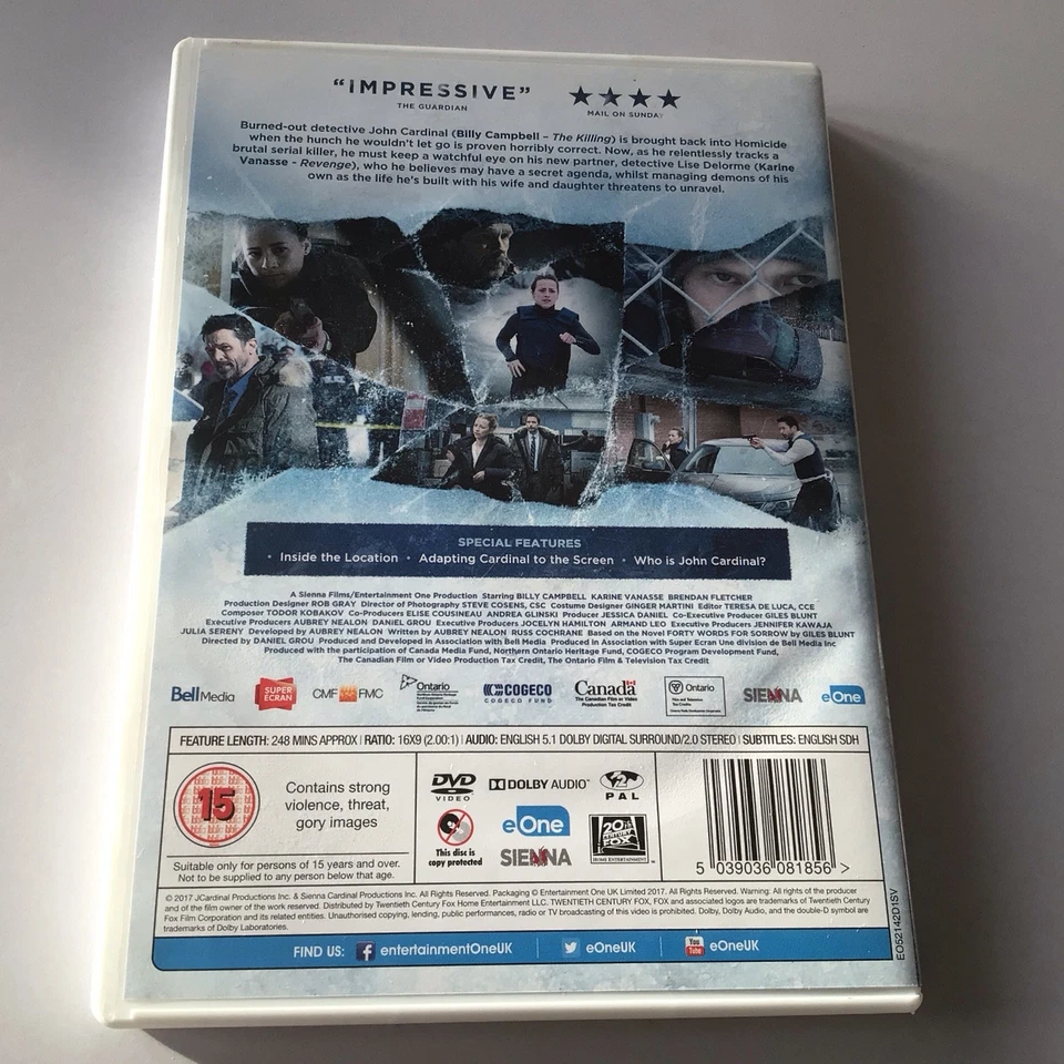 Cardinal Season 1 DVD Season One BBC 2 Grim Thriller billy Campbell LOOK - Image 4 of 4