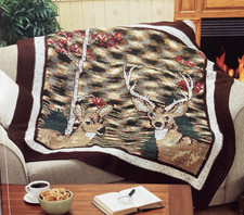 Cross-Stitch Crochet Afghans book: pandas wildflowers deer partridge pear tree