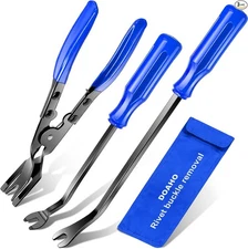 Clip Removal Tool, 3 Pcs Panel Pliers Set Fastener Remover, Auto Retainer -Blue