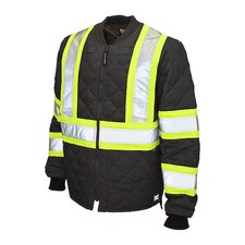 Tough Duck S43221 Hi-Vis Quilted Safety Jacket, 100% Polyester, Class 1 Type O,